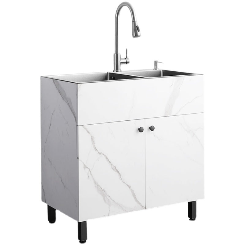 Modern Style Kitchen Sink Stainless Steel All-in-one Kitchen Sink with Storage Box Clearhalo 'Home Improvement' 'home_improvement' 'home_improvement_kitchen_sinks' 'Kitchen Remodel & Kitchen Fixtures' 'Kitchen Sinks & Faucet Components' 'Kitchen Sinks' 'kitchen_sinks' 6743045