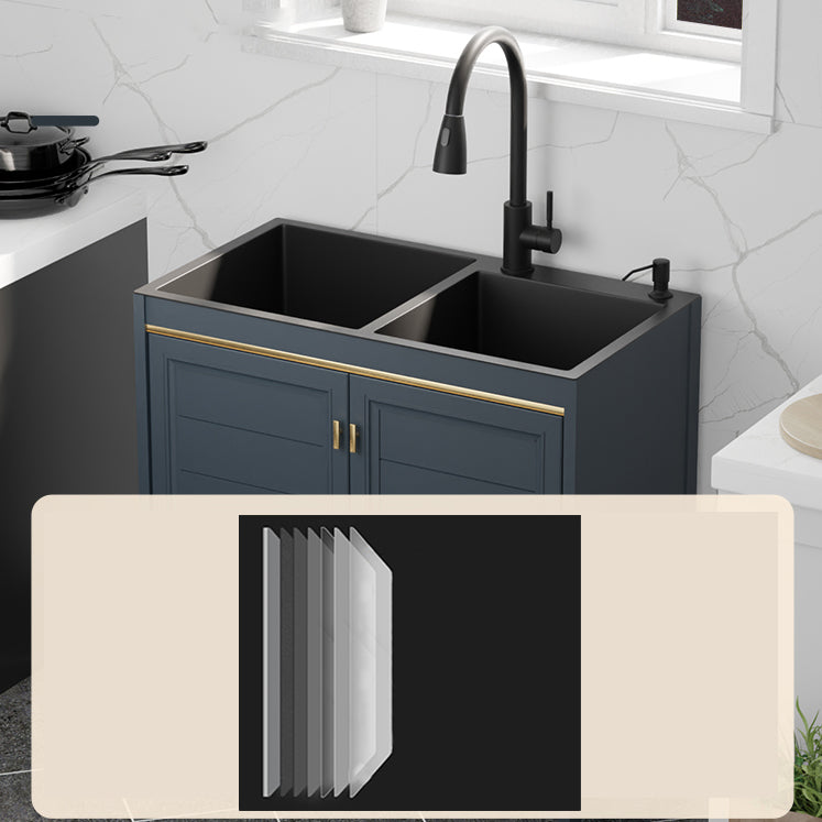 Modern Style Kitchen Sink Stainless Steel All-in-one Kitchen Sink with Drain Strainer Kit Clearhalo 'Home Improvement' 'home_improvement' 'home_improvement_kitchen_sinks' 'Kitchen Remodel & Kitchen Fixtures' 'Kitchen Sinks & Faucet Components' 'Kitchen Sinks' 'kitchen_sinks' 6743060