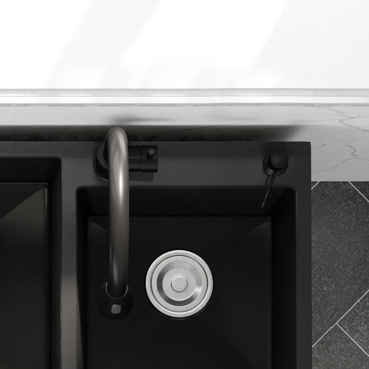 Modern Style Kitchen Sink Stainless Steel All-in-one Kitchen Sink with Drain Strainer Kit Clearhalo 'Home Improvement' 'home_improvement' 'home_improvement_kitchen_sinks' 'Kitchen Remodel & Kitchen Fixtures' 'Kitchen Sinks & Faucet Components' 'Kitchen Sinks' 'kitchen_sinks' 6743063