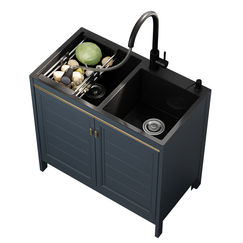 Modern Style Kitchen Sink Stainless Steel All-in-one Kitchen Sink with Drain Strainer Kit Clearhalo 'Home Improvement' 'home_improvement' 'home_improvement_kitchen_sinks' 'Kitchen Remodel & Kitchen Fixtures' 'Kitchen Sinks & Faucet Components' 'Kitchen Sinks' 'kitchen_sinks' 6743065