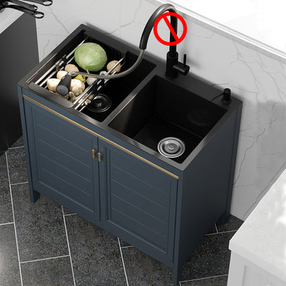 Modern Style Kitchen Sink Stainless Steel All-in-one Kitchen Sink with Drain Strainer Kit Sink Only None Clearhalo 'Home Improvement' 'home_improvement' 'home_improvement_kitchen_sinks' 'Kitchen Remodel & Kitchen Fixtures' 'Kitchen Sinks & Faucet Components' 'Kitchen Sinks' 'kitchen_sinks' 6743070