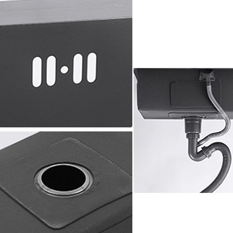 Modern Style Kitchen Sink Stainless Steel All-in-one Kitchen Sink with Drain Strainer Kit Clearhalo 'Home Improvement' 'home_improvement' 'home_improvement_kitchen_sinks' 'Kitchen Remodel & Kitchen Fixtures' 'Kitchen Sinks & Faucet Components' 'Kitchen Sinks' 'kitchen_sinks' 6743073