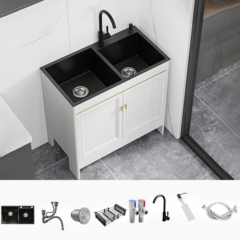 Modern Style Kitchen Sink Stainless Steel All-in-one Kitchen Sink Sink with Faucet Round Faucet Clearhalo 'Home Improvement' 'home_improvement' 'home_improvement_kitchen_sinks' 'Kitchen Remodel & Kitchen Fixtures' 'Kitchen Sinks & Faucet Components' 'Kitchen Sinks' 'kitchen_sinks' 6743082