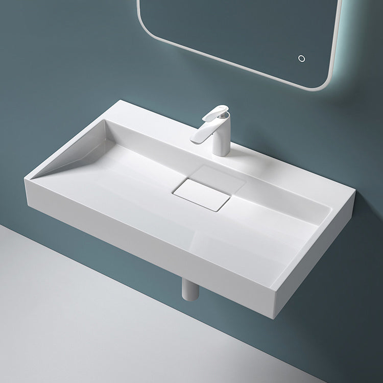 Modern Vessel Bathroom Sink Rectangular Single Faucet Hole Wash Stand(not Included Faucet) Clearhalo 'Bathroom Remodel & Bathroom Fixtures' 'Bathroom Sinks & Faucet Components' 'Bathroom Sinks' 'bathroom_sink' 'Home Improvement' 'home_improvement' 'home_improvement_bathroom_sink' 6743216