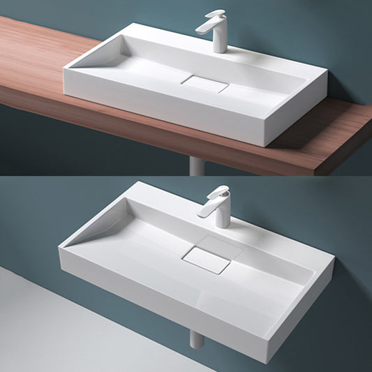Modern Vessel Bathroom Sink Rectangular Single Faucet Hole Wash Stand(not Included Faucet) Clearhalo 'Bathroom Remodel & Bathroom Fixtures' 'Bathroom Sinks & Faucet Components' 'Bathroom Sinks' 'bathroom_sink' 'Home Improvement' 'home_improvement' 'home_improvement_bathroom_sink' 6743221
