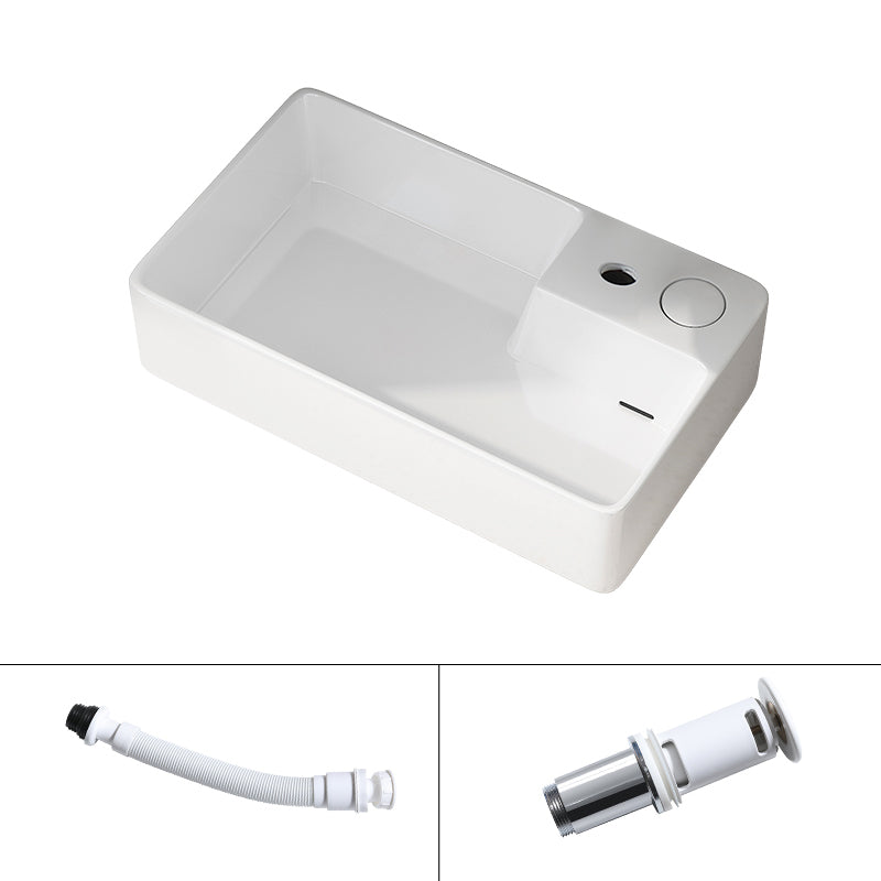 Modern Vessel Bathroom Sink Rectangular Porcelain with Overflow and Faucet Basin Sink 24"L x 14"W x 6"H Left Sulcus Sink Clearhalo 'Bathroom Remodel & Bathroom Fixtures' 'Bathroom Sinks & Faucet Components' 'Bathroom Sinks' 'bathroom_sink' 'Home Improvement' 'home_improvement' 'home_improvement_bathroom_sink' 6743263