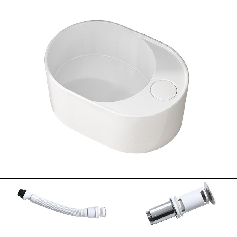 Modern Vessel Bathroom Sink Rectangular Porcelain with Overflow and Faucet Basin Sink 18"L x 13"W x 7"H Left Sulcus Sink Clearhalo 'Bathroom Remodel & Bathroom Fixtures' 'Bathroom Sinks & Faucet Components' 'Bathroom Sinks' 'bathroom_sink' 'Home Improvement' 'home_improvement' 'home_improvement_bathroom_sink' 6743268
