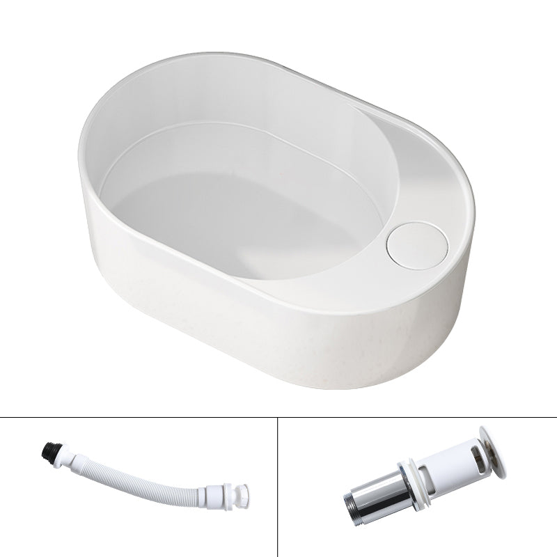 Modern Vessel Bathroom Sink Rectangular Porcelain with Overflow and Faucet Basin Sink 22"L x 14"W x 7"H Left Sulcus Sink Clearhalo 'Bathroom Remodel & Bathroom Fixtures' 'Bathroom Sinks & Faucet Components' 'Bathroom Sinks' 'bathroom_sink' 'Home Improvement' 'home_improvement' 'home_improvement_bathroom_sink' 6743270