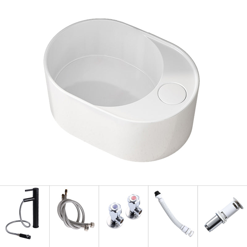 Modern Vessel Bathroom Sink Rectangular Porcelain with Overflow and Faucet Basin Sink 18"L x 13"W x 7"H Left Sulcus Sink with Faucet Clearhalo 'Bathroom Remodel & Bathroom Fixtures' 'Bathroom Sinks & Faucet Components' 'Bathroom Sinks' 'bathroom_sink' 'Home Improvement' 'home_improvement' 'home_improvement_bathroom_sink' 6743272