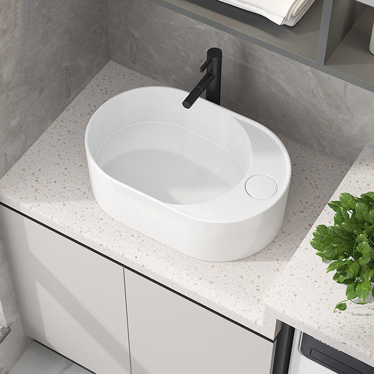 Modern Vessel Bathroom Sink Rectangular Porcelain with Overflow and Faucet Basin Sink Clearhalo 'Bathroom Remodel & Bathroom Fixtures' 'Bathroom Sinks & Faucet Components' 'Bathroom Sinks' 'bathroom_sink' 'Home Improvement' 'home_improvement' 'home_improvement_bathroom_sink' 6743281
