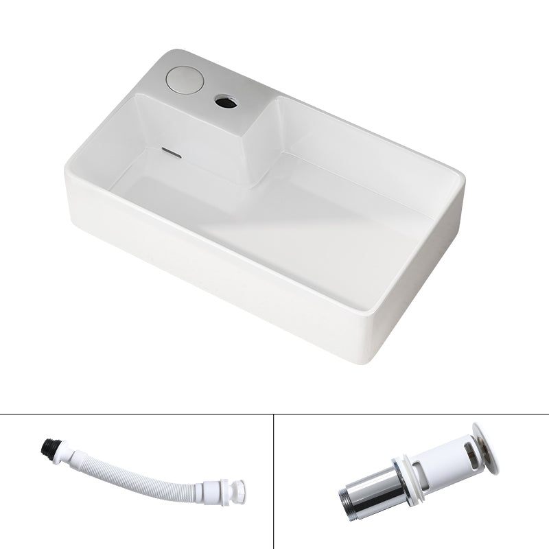 Modern Vessel Bathroom Sink Rectangular Porcelain with Overflow and Faucet Basin Sink 24"L x 14"W x 6"H Right Sulcus Sink Clearhalo 'Bathroom Remodel & Bathroom Fixtures' 'Bathroom Sinks & Faucet Components' 'Bathroom Sinks' 'bathroom_sink' 'Home Improvement' 'home_improvement' 'home_improvement_bathroom_sink' 6743283