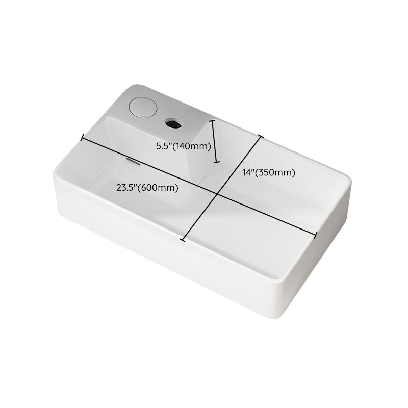 Modern Vessel Bathroom Sink Rectangular Porcelain with Overflow and Faucet Basin Sink Clearhalo 'Bathroom Remodel & Bathroom Fixtures' 'Bathroom Sinks & Faucet Components' 'Bathroom Sinks' 'bathroom_sink' 'Home Improvement' 'home_improvement' 'home_improvement_bathroom_sink' 6743288