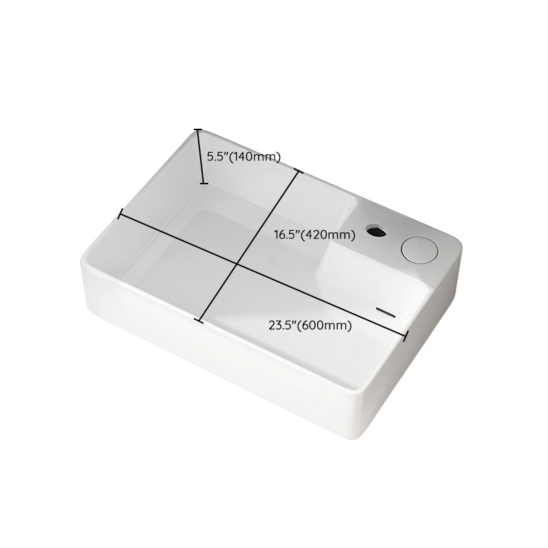 Modern Vessel Bathroom Sink Rectangular Porcelain with Overflow and Faucet Basin Sink Clearhalo 'Bathroom Remodel & Bathroom Fixtures' 'Bathroom Sinks & Faucet Components' 'Bathroom Sinks' 'bathroom_sink' 'Home Improvement' 'home_improvement' 'home_improvement_bathroom_sink' 6743289