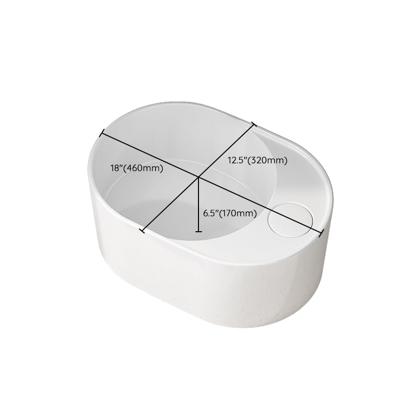 Modern Vessel Bathroom Sink Rectangular Porcelain with Overflow and Faucet Basin Sink Clearhalo 'Bathroom Remodel & Bathroom Fixtures' 'Bathroom Sinks & Faucet Components' 'Bathroom Sinks' 'bathroom_sink' 'Home Improvement' 'home_improvement' 'home_improvement_bathroom_sink' 6743291