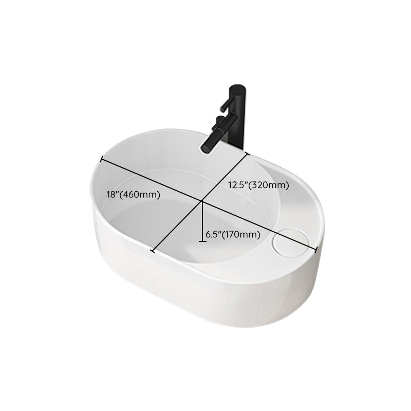 Modern Vessel Bathroom Sink Rectangular Porcelain with Overflow and Faucet Basin Sink Clearhalo 'Bathroom Remodel & Bathroom Fixtures' 'Bathroom Sinks & Faucet Components' 'Bathroom Sinks' 'bathroom_sink' 'Home Improvement' 'home_improvement' 'home_improvement_bathroom_sink' 6743298