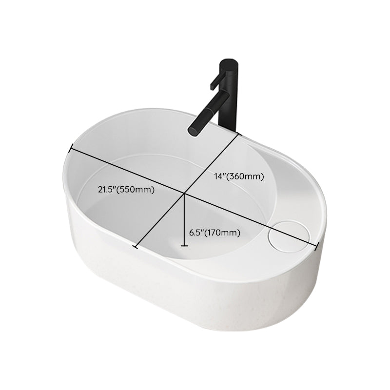 Modern Vessel Bathroom Sink Rectangular Porcelain with Overflow and Faucet Basin Sink Clearhalo 'Bathroom Remodel & Bathroom Fixtures' 'Bathroom Sinks & Faucet Components' 'Bathroom Sinks' 'bathroom_sink' 'Home Improvement' 'home_improvement' 'home_improvement_bathroom_sink' 6743299