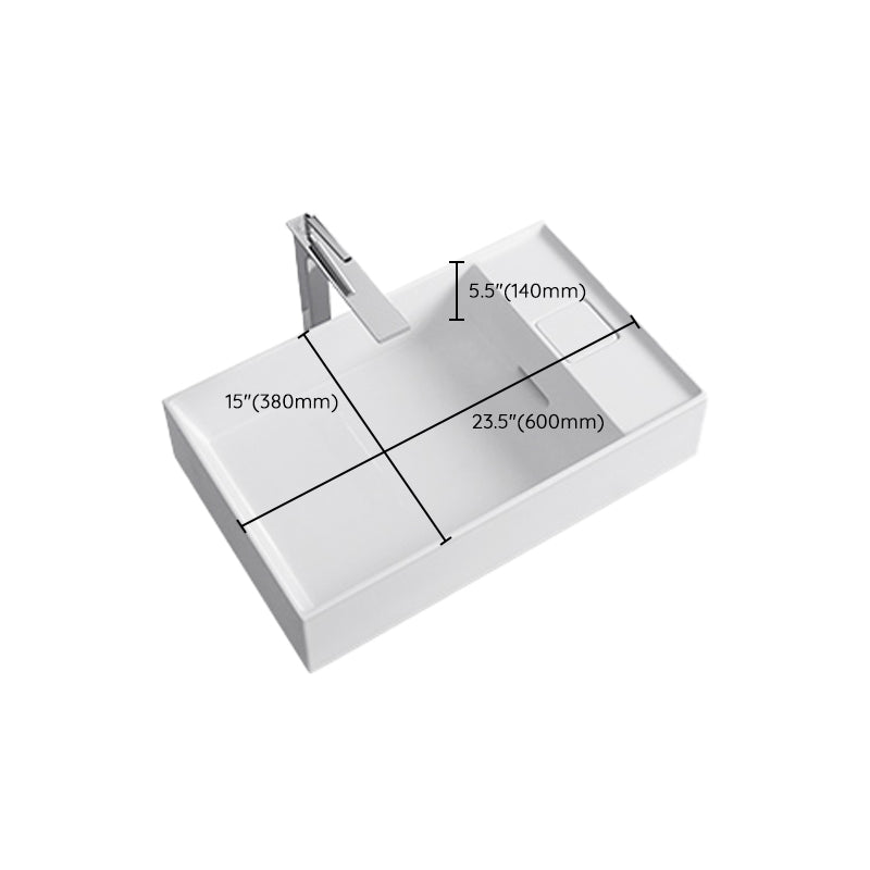 Modern Vessel Bathroom Sink Rectangular Porcelain with Overflow and Faucet Basin Sink Clearhalo 'Bathroom Remodel & Bathroom Fixtures' 'Bathroom Sinks & Faucet Components' 'Bathroom Sinks' 'bathroom_sink' 'Home Improvement' 'home_improvement' 'home_improvement_bathroom_sink' 6743300