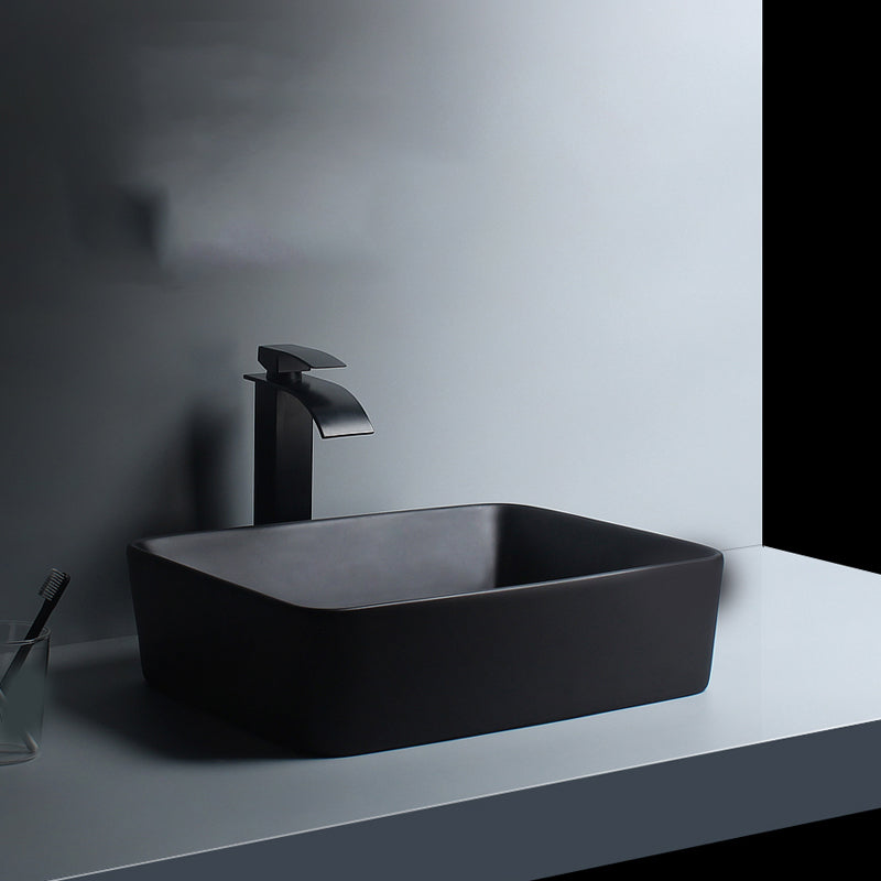 Modern Vessel Lavatory Sink Porcelain with Faucet and Basin Bathroom Sink Clearhalo 'Bathroom Remodel & Bathroom Fixtures' 'Bathroom Sinks & Faucet Components' 'Bathroom Sinks' 'bathroom_sink' 'Home Improvement' 'home_improvement' 'home_improvement_bathroom_sink' 6743353