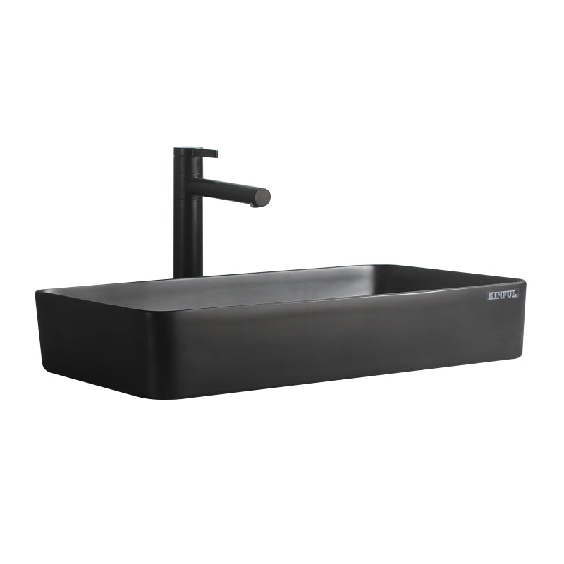 Modern Vessel Lavatory Sink Porcelain with Faucet and Basin Bathroom Sink Clearhalo 'Bathroom Remodel & Bathroom Fixtures' 'Bathroom Sinks & Faucet Components' 'Bathroom Sinks' 'bathroom_sink' 'Home Improvement' 'home_improvement' 'home_improvement_bathroom_sink' 6743362