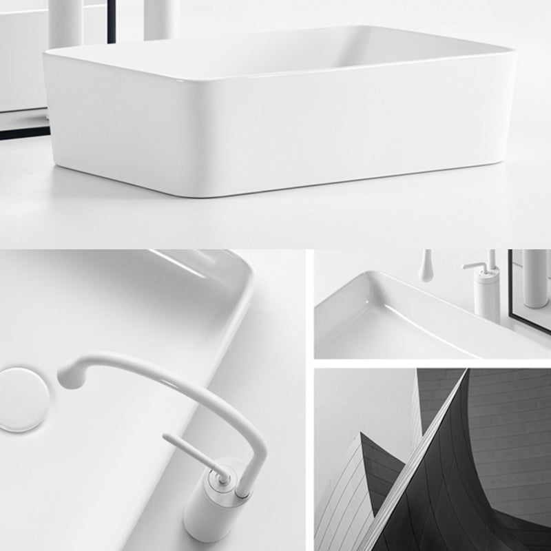 Modern Bathroom Sink Ceramic Oval White Basin Drain Assembly Bathroom Sink Clearhalo 'Bathroom Remodel & Bathroom Fixtures' 'Bathroom Sinks & Faucet Components' 'Bathroom Sinks' 'bathroom_sink' 'Home Improvement' 'home_improvement' 'home_improvement_bathroom_sink' 6743407