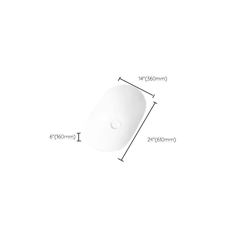 Luxury Bathroom Sink Ceramic Oval White Basin Drain Assembly Bathroom Sink Clearhalo 'Bathroom Remodel & Bathroom Fixtures' 'Bathroom Sinks & Faucet Components' 'Bathroom Sinks' 'bathroom_sink' 'Home Improvement' 'home_improvement' 'home_improvement_bathroom_sink' 6743470