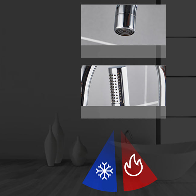 Contemporary Gold Bath Faucet Floor Mounted Full Copper High Arc Tub Faucet Trim Clearhalo 'Bathroom Remodel & Bathroom Fixtures' 'Bathtub Faucets' 'bathtub_faucets' 'Home Improvement' 'home_improvement' 'home_improvement_bathtub_faucets' 6743523