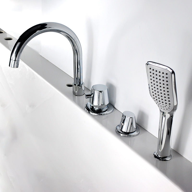 Deck Mounted Copper Roman Tub Faucet Low Arc Roman Tub Filler Trim Clearhalo 'Bathroom Remodel & Bathroom Fixtures' 'Bathtub Faucets' 'bathtub_faucets' 'Home Improvement' 'home_improvement' 'home_improvement_bathtub_faucets' 6743560