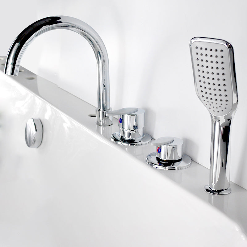 Deck Mounted Copper Roman Tub Faucet Low Arc Roman Tub Filler Trim Elbow Outlet Leaf Shape Handle Clearhalo 'Bathroom Remodel & Bathroom Fixtures' 'Bathtub Faucets' 'bathtub_faucets' 'Home Improvement' 'home_improvement' 'home_improvement_bathtub_faucets' 6743572