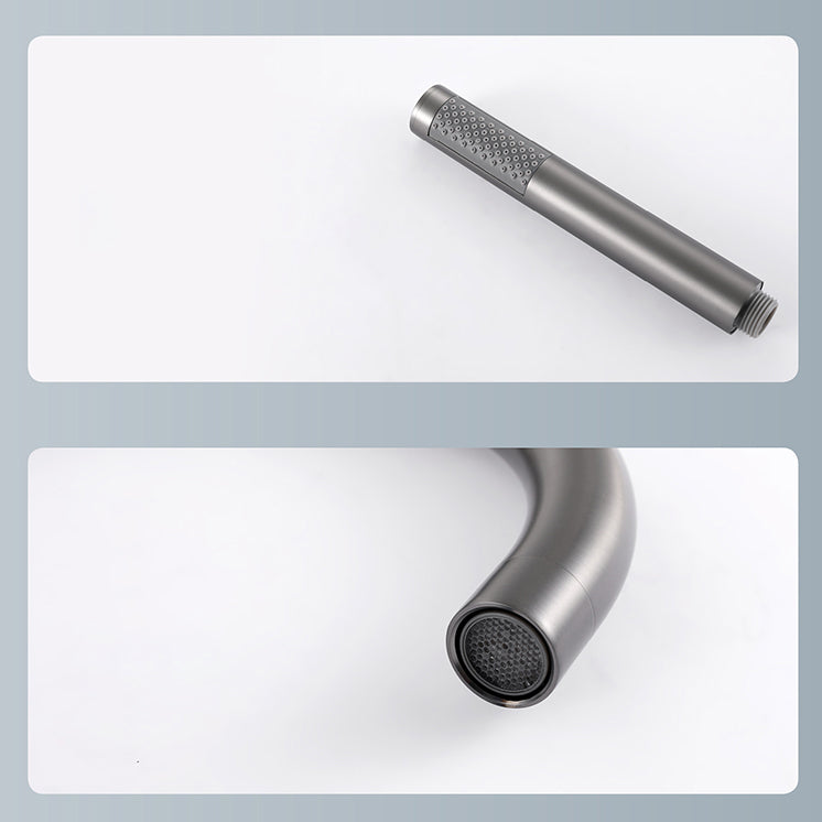 Floor Mounted Metal Freestanding Tub Filler Two Handles Freestanding Tub Filler Trim Clearhalo 'Bathroom Remodel & Bathroom Fixtures' 'Bathtub Faucets' 'bathtub_faucets' 'Home Improvement' 'home_improvement' 'home_improvement_bathtub_faucets' 6743650