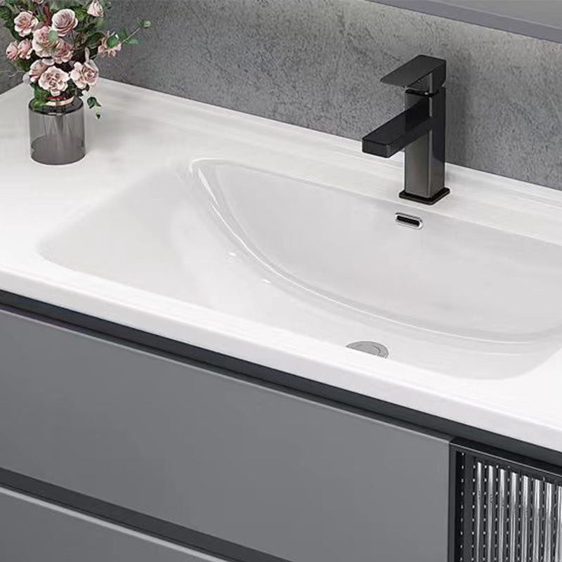 Contemporary Sink Cabinet Metal Gray Wall-Mounted Bathroom Vanity Set Clearhalo 'Bathroom Remodel & Bathroom Fixtures' 'Bathroom Vanities' 'bathroom_vanities' 'Home Improvement' 'home_improvement' 'home_improvement_bathroom_vanities' 6743753