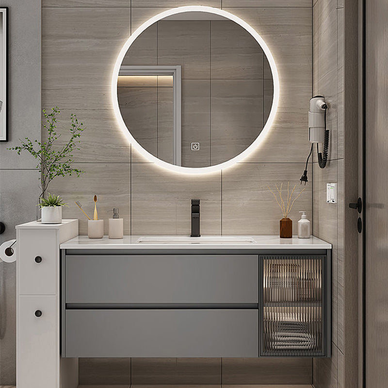 Modern Bathroom Sink Vanity Mirror Cabinet Vanity Cabinet with Storage Shelving Clearhalo 'Bathroom Remodel & Bathroom Fixtures' 'Bathroom Vanities' 'bathroom_vanities' 'Home Improvement' 'home_improvement' 'home_improvement_bathroom_vanities' 6743775