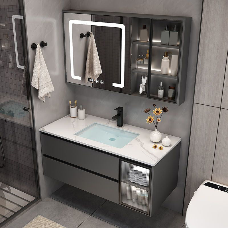 Modern Bathroom Sink Vanity Mirror Cabinet Vanity Cabinet with Storage Shelving Clearhalo 'Bathroom Remodel & Bathroom Fixtures' 'Bathroom Vanities' 'bathroom_vanities' 'Home Improvement' 'home_improvement' 'home_improvement_bathroom_vanities' 6743779