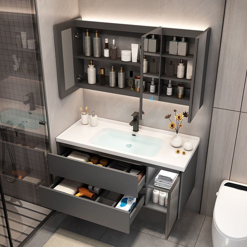 Modern Bathroom Sink Vanity Mirror Cabinet Vanity Cabinet with Storage Shelving Clearhalo 'Bathroom Remodel & Bathroom Fixtures' 'Bathroom Vanities' 'bathroom_vanities' 'Home Improvement' 'home_improvement' 'home_improvement_bathroom_vanities' 6743782
