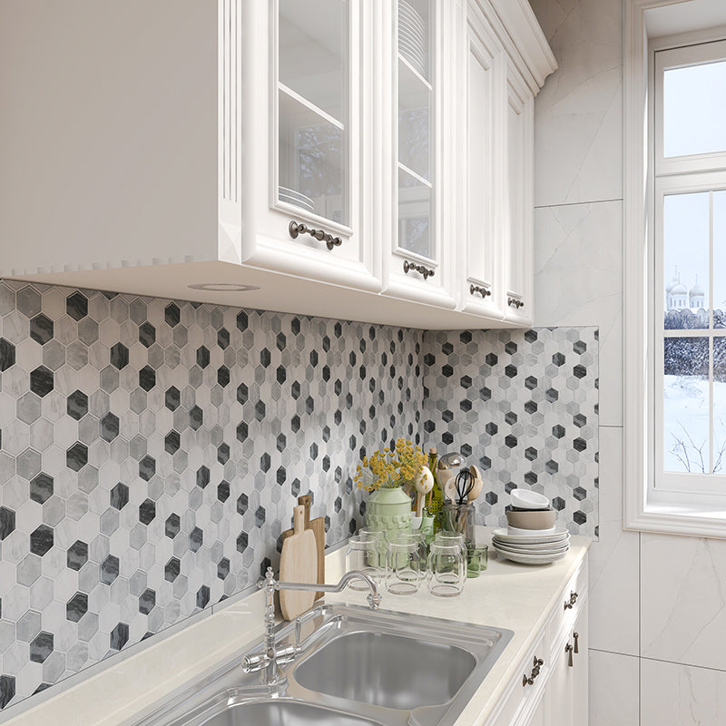 Peel & Stick Mosaic Tile Plastic Stain Resistant Plastic Peel & Stick Tile 180-Pack Clearhalo 'Flooring 'Home Improvement' 'home_improvement' 'home_improvement_peel_stick_blacksplash' 'Peel & Stick Backsplash Tile' 'peel_stick_blacksplash' 'Walls & Ceilings' Walls and Ceiling' 6744014