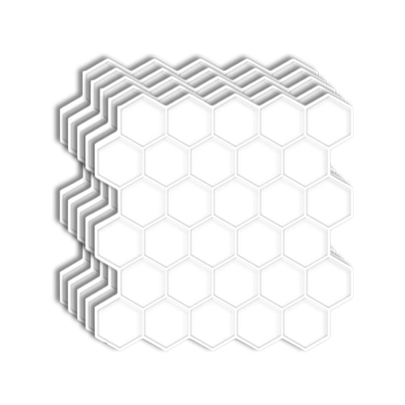 Peel and Stick Tiles Hexagonal Waterproof PVC Peel & Stick Mosaic Tile for Shower White Clearhalo 'Flooring 'Home Improvement' 'home_improvement' 'home_improvement_peel_stick_blacksplash' 'Peel & Stick Backsplash Tile' 'peel_stick_blacksplash' 'Walls & Ceilings' Walls and Ceiling' 6744042