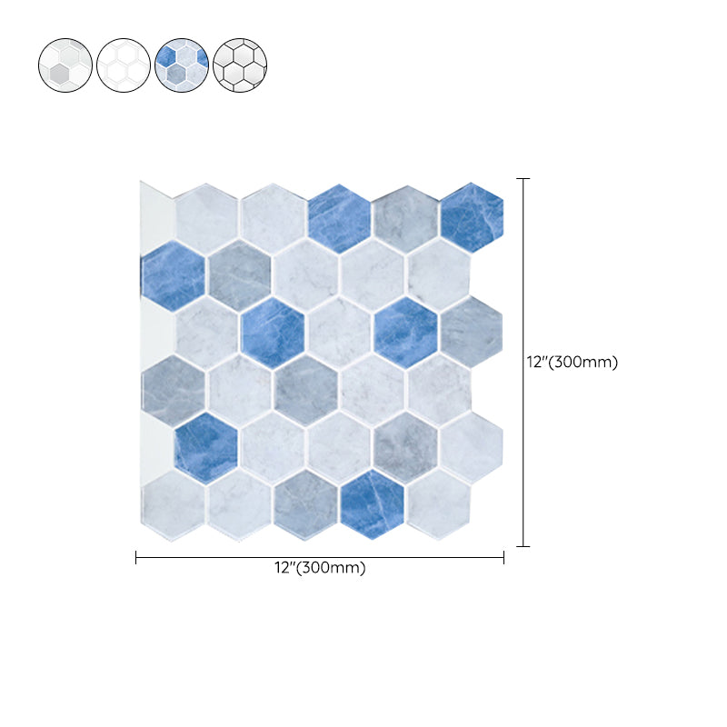 Peel and Stick Tiles Hexagonal Waterproof PVC Peel & Stick Mosaic Tile for Shower Clearhalo 'Flooring 'Home Improvement' 'home_improvement' 'home_improvement_peel_stick_blacksplash' 'Peel & Stick Backsplash Tile' 'peel_stick_blacksplash' 'Walls & Ceilings' Walls and Ceiling' 6744045