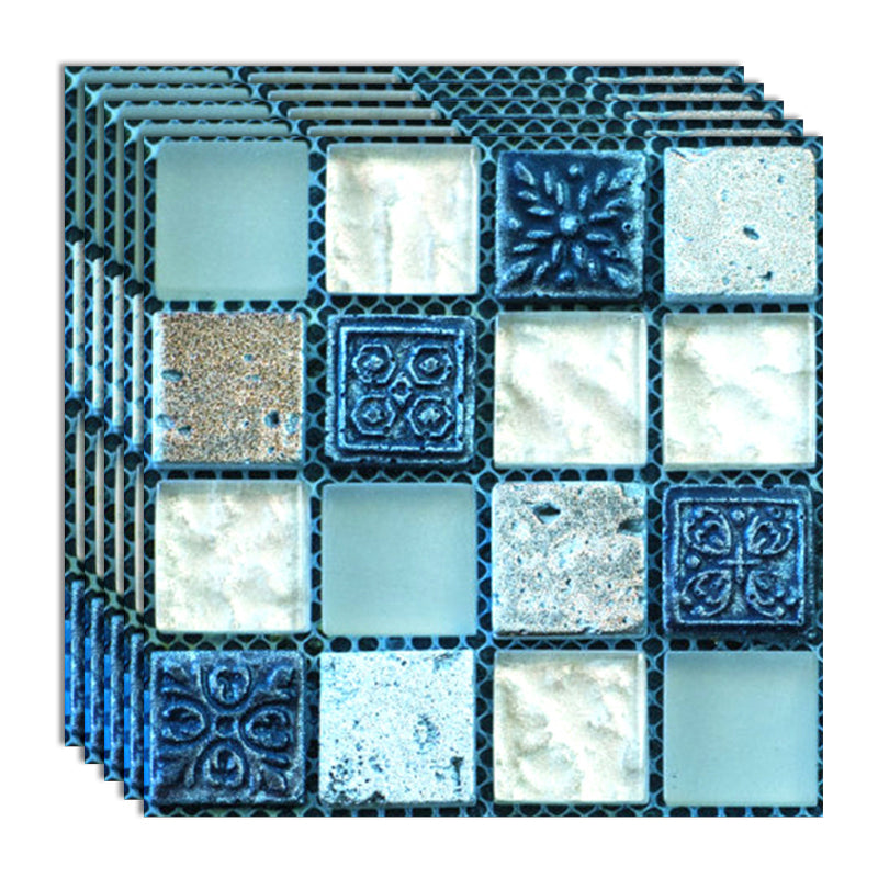 Peel & Stick Mosaic Tile PVC Square Stain Resistant Peel and Stick Tiles 20-Pack Blue Clearhalo 'Flooring 'Home Improvement' 'home_improvement' 'home_improvement_peel_stick_blacksplash' 'Peel & Stick Backsplash Tile' 'peel_stick_blacksplash' 'Walls & Ceilings' Walls and Ceiling' 6744050