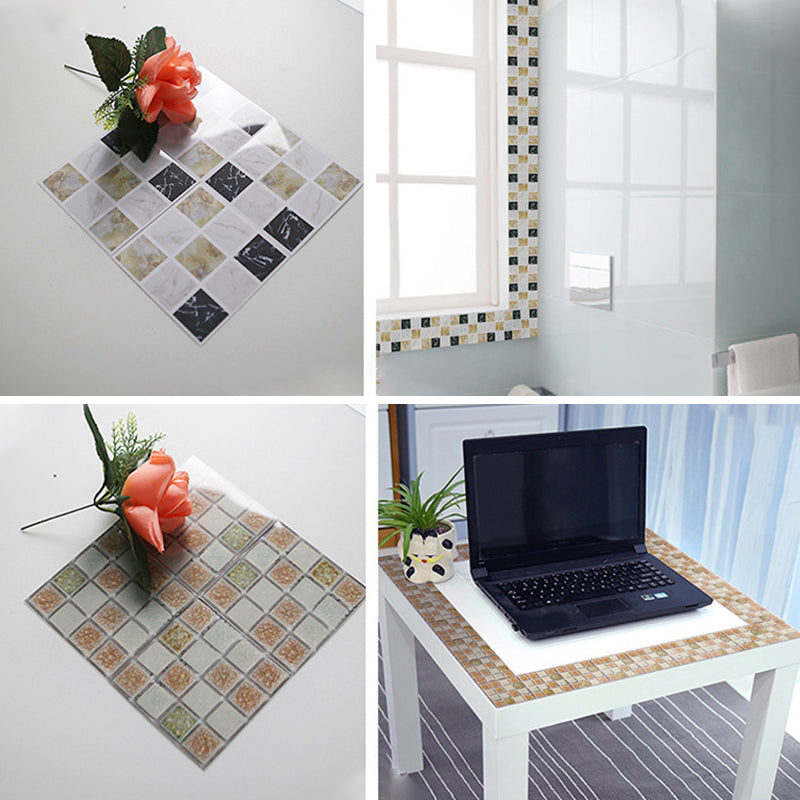 Peel & Stick Mosaic Tile PVC Square Stain Resistant Peel and Stick Tiles 20-Pack Clearhalo 'Flooring 'Home Improvement' 'home_improvement' 'home_improvement_peel_stick_blacksplash' 'Peel & Stick Backsplash Tile' 'peel_stick_blacksplash' 'Walls & Ceilings' Walls and Ceiling' 6744058