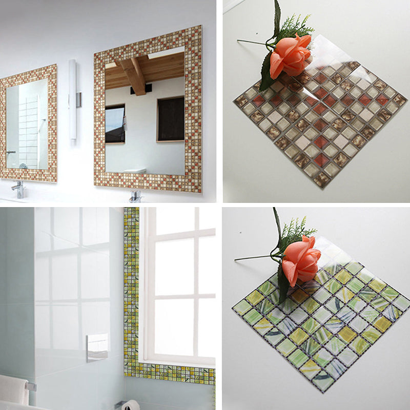 Peel & Stick Mosaic Tile PVC Square Stain Resistant Peel and Stick Tiles 20-Pack Clearhalo 'Flooring 'Home Improvement' 'home_improvement' 'home_improvement_peel_stick_blacksplash' 'Peel & Stick Backsplash Tile' 'peel_stick_blacksplash' 'Walls & Ceilings' Walls and Ceiling' 6744059