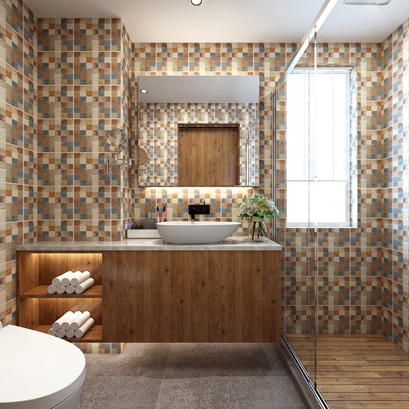 Peel & Stick Tile Square Stain Resistant Plastic Peel and Stick Tiles for Kitchen 20 Pack Clearhalo 'Flooring 'Home Improvement' 'home_improvement' 'home_improvement_peel_stick_blacksplash' 'Peel & Stick Backsplash Tile' 'peel_stick_blacksplash' 'Walls & Ceilings' Walls and Ceiling' 6744095