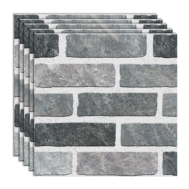 Peel & Stick Tile Square Stain Resistant Plastic Peel and Stick Tiles for Kitchen 20 Pack Dark Gray Clearhalo 'Flooring 'Home Improvement' 'home_improvement' 'home_improvement_peel_stick_blacksplash' 'Peel & Stick Backsplash Tile' 'peel_stick_blacksplash' 'Walls & Ceilings' Walls and Ceiling' 6744096