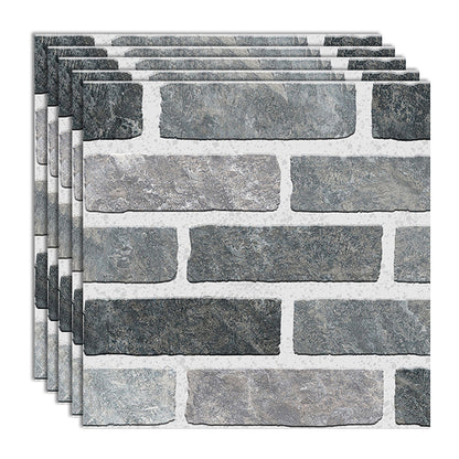 Peel & Stick Tile Square Stain Resistant Plastic Peel and Stick Tiles for Kitchen 20 Pack Dark Gray Clearhalo 'Flooring 'Home Improvement' 'home_improvement' 'home_improvement_peel_stick_blacksplash' 'Peel & Stick Backsplash Tile' 'peel_stick_blacksplash' 'Walls & Ceilings' Walls and Ceiling' 6744096