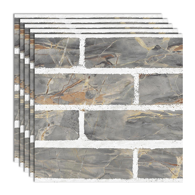 Peel & Stick Tile Square Stain Resistant Plastic Peel and Stick Tiles for Kitchen 20 Pack Light Gray Clearhalo 'Flooring 'Home Improvement' 'home_improvement' 'home_improvement_peel_stick_blacksplash' 'Peel & Stick Backsplash Tile' 'peel_stick_blacksplash' 'Walls & Ceilings' Walls and Ceiling' 6744097