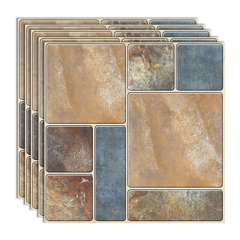 Peel & Stick Tile Square Stain Resistant Plastic Peel and Stick Tiles for Kitchen 20 Pack Yellow Clearhalo 'Flooring 'Home Improvement' 'home_improvement' 'home_improvement_peel_stick_blacksplash' 'Peel & Stick Backsplash Tile' 'peel_stick_blacksplash' 'Walls & Ceilings' Walls and Ceiling' 6744099