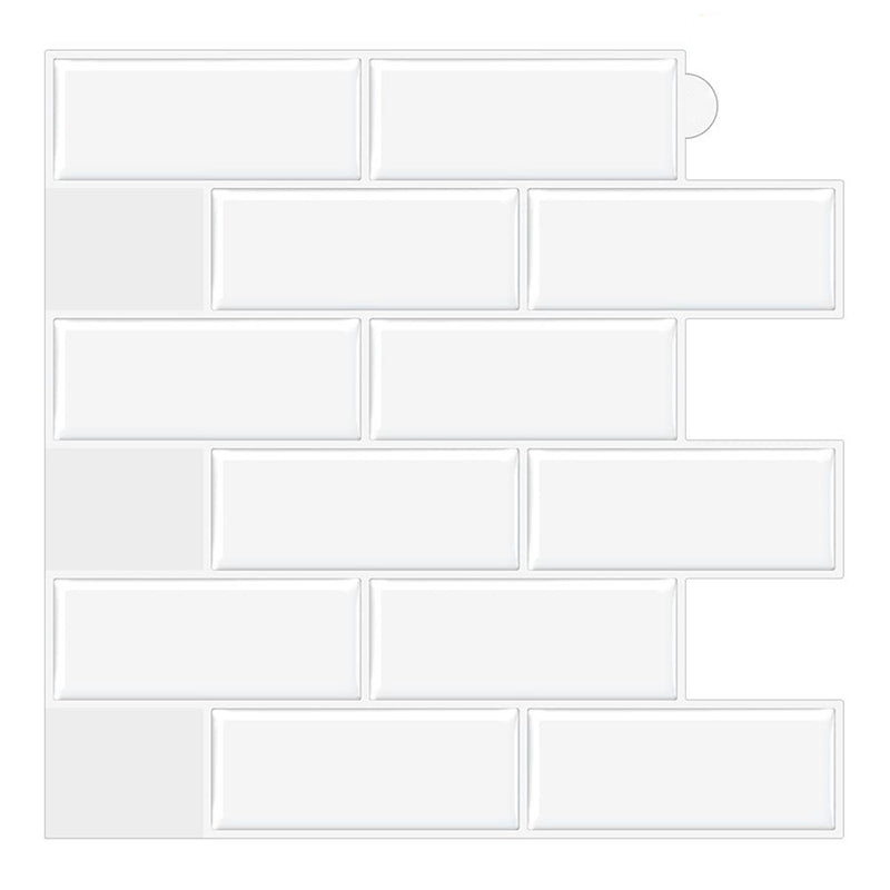 Peel & Stick Subway Tile PVC Stain Resistant Rectangle Peel and Stick Tile for Kitchen White Clearhalo 'Flooring 'Home Improvement' 'home_improvement' 'home_improvement_peel_stick_blacksplash' 'Peel & Stick Backsplash Tile' 'peel_stick_blacksplash' 'Walls & Ceilings' Walls and Ceiling' 6744136