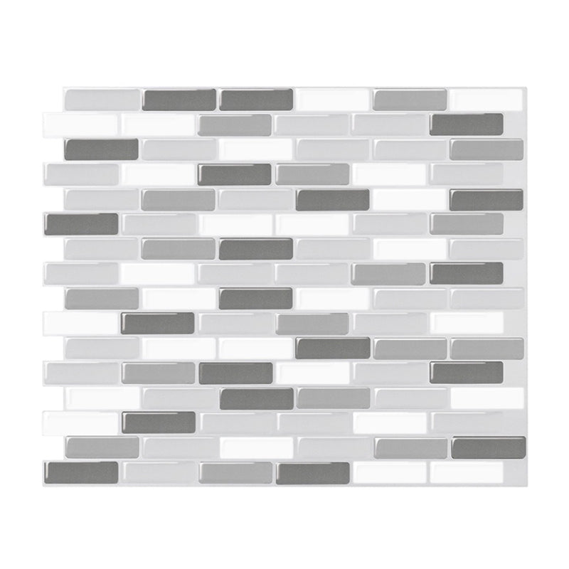 Peel and Stick Wall Tile PVC Rectangle Peel and Stick Subway Wall Tile for Kitchen Grey Clearhalo 'Flooring 'Home Improvement' 'home_improvement' 'home_improvement_peel_stick_blacksplash' 'Peel & Stick Backsplash Tile' 'peel_stick_blacksplash' 'Walls & Ceilings' Walls and Ceiling' 6744154