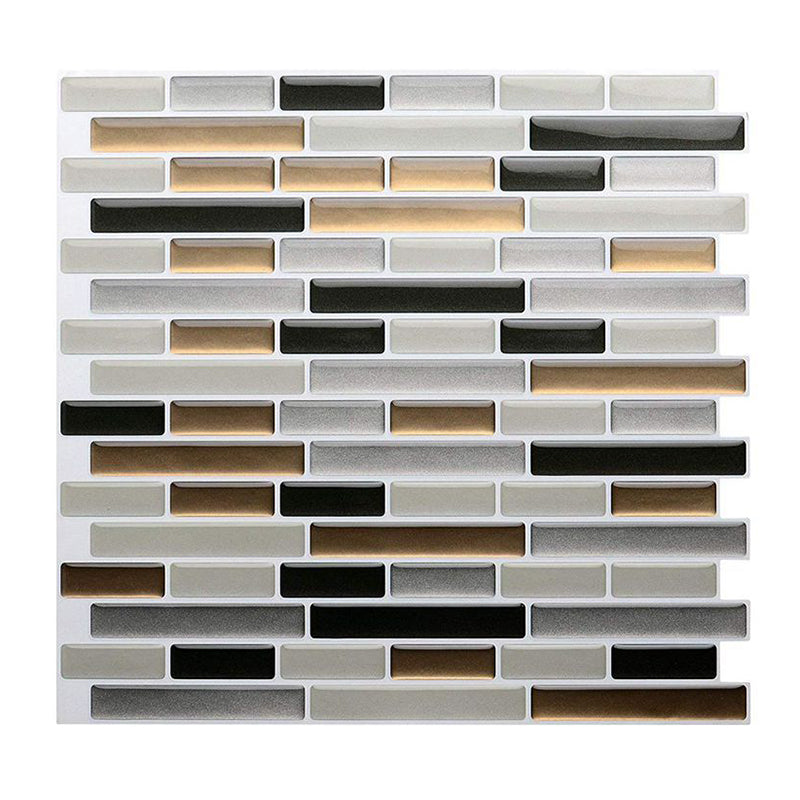Peel and Stick Wall Tile PVC Rectangle Peel and Stick Subway Wall Tile for Kitchen Dark Gray Clearhalo 'Flooring 'Home Improvement' 'home_improvement' 'home_improvement_peel_stick_blacksplash' 'Peel & Stick Backsplash Tile' 'peel_stick_blacksplash' 'Walls & Ceilings' Walls and Ceiling' 6744155