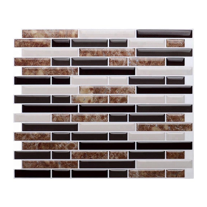 Peel and Stick Wall Tile PVC Rectangle Peel and Stick Subway Wall Tile for Kitchen Brown Clearhalo 'Flooring 'Home Improvement' 'home_improvement' 'home_improvement_peel_stick_blacksplash' 'Peel & Stick Backsplash Tile' 'peel_stick_blacksplash' 'Walls & Ceilings' Walls and Ceiling' 6744159