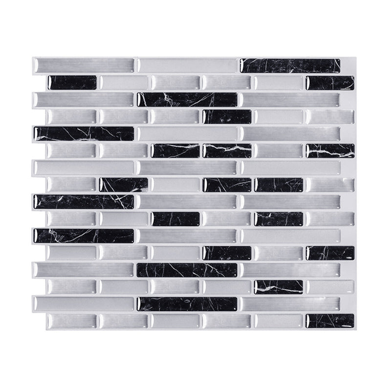 Peel and Stick Wall Tile PVC Rectangle Peel and Stick Subway Wall Tile for Kitchen Silver Gray Clearhalo 'Flooring 'Home Improvement' 'home_improvement' 'home_improvement_peel_stick_blacksplash' 'Peel & Stick Backsplash Tile' 'peel_stick_blacksplash' 'Walls & Ceilings' Walls and Ceiling' 6744165