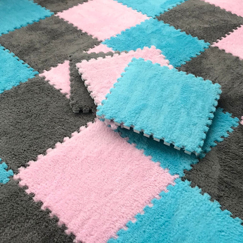 Fade Resistant Carpet Tile Solid Color Interlocking Carpet Floor Tile Pink-Blue-Gray Clearhalo 'Carpet Tiles & Carpet Squares' 'carpet_tiles_carpet_squares' 'Flooring 'Home Improvement' 'home_improvement' 'home_improvement_carpet_tiles_carpet_squares' Walls and Ceiling' 6744429